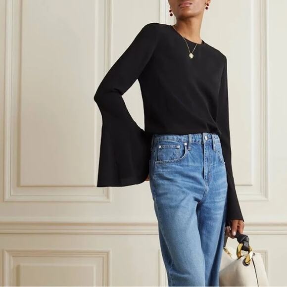 FRAME Flutter Sleeve Crepe Blouse XS - Picture 1 of 12